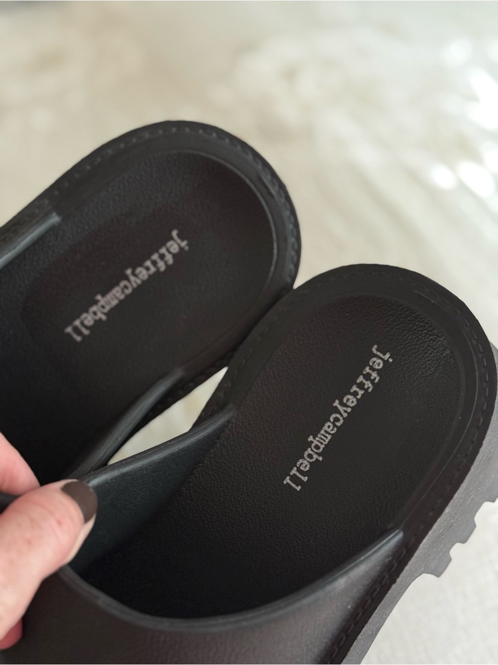 Like New Jeffrey Campbell Matte Black Chunky Platform Clog Mules - Picture 5 of 8